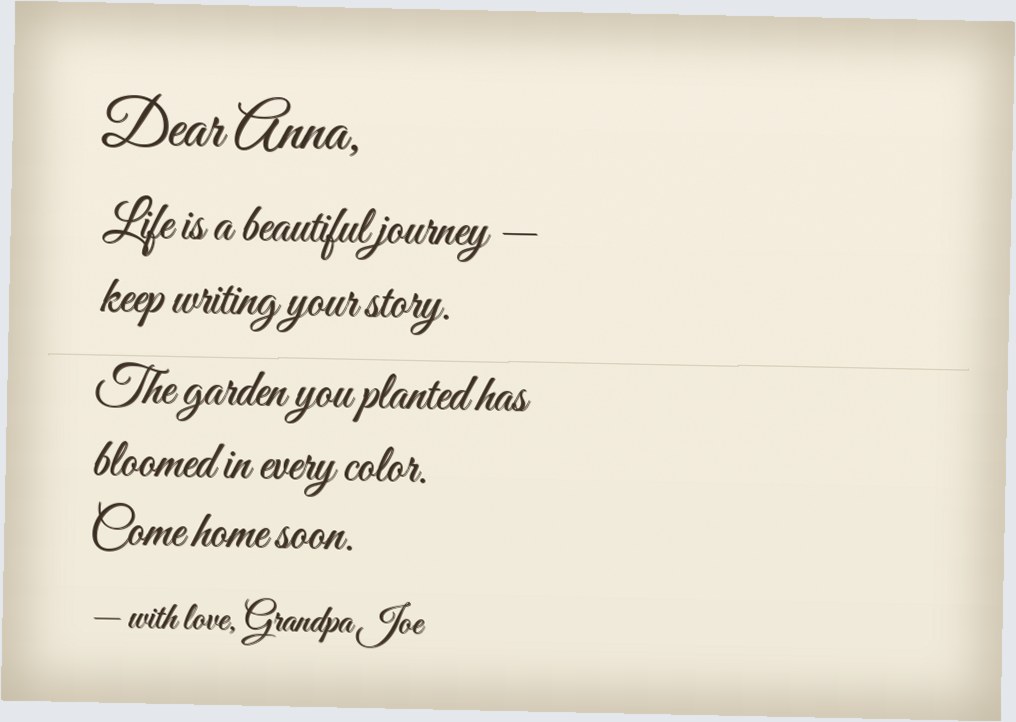 Scanned handwritten cursive letter